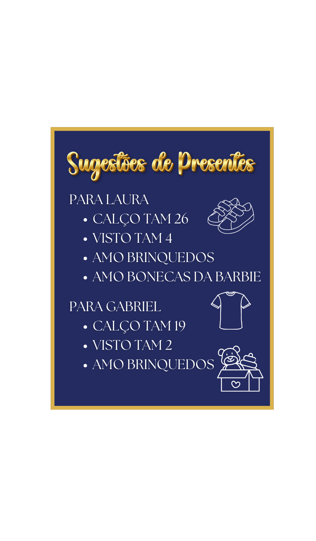 Sugestões de presente